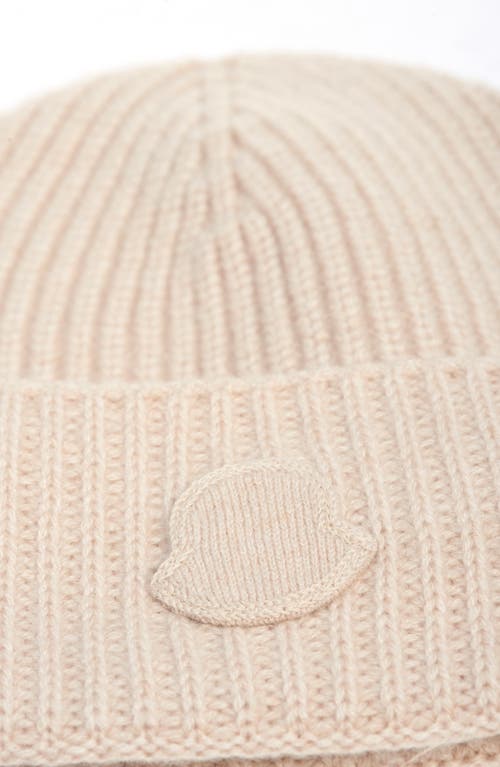 Moncler Edit Logo Embroidered Cashmere Beanie In Brown