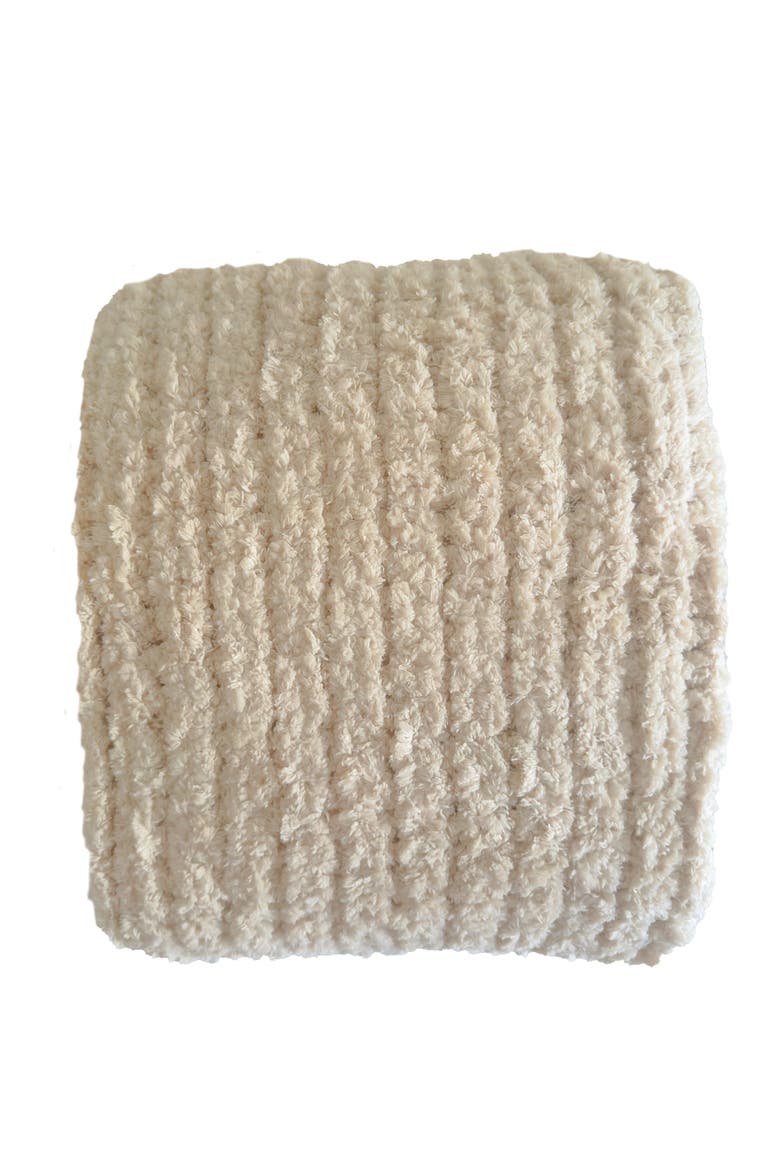 Oversized Plush Chenille Sweater Throw, Main, color, Sandy Beige
