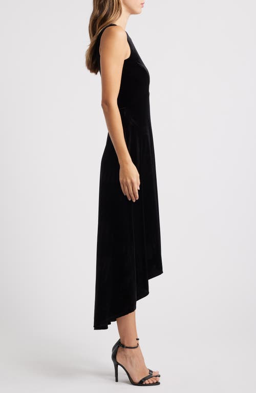 Halogen ® Sleeveless High-low Velvet Maxi Dress In Rich Black