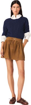 maje Short Suede Skirt