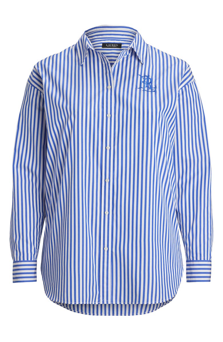 Lauren Ralph Lauren Stripe Cotton Button-Up Shirt, Alternate, color, 