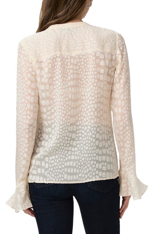 PAIGE PAIGE PEPITA TEXTURED SILK BLEND BUTTON-UP SHIRT
