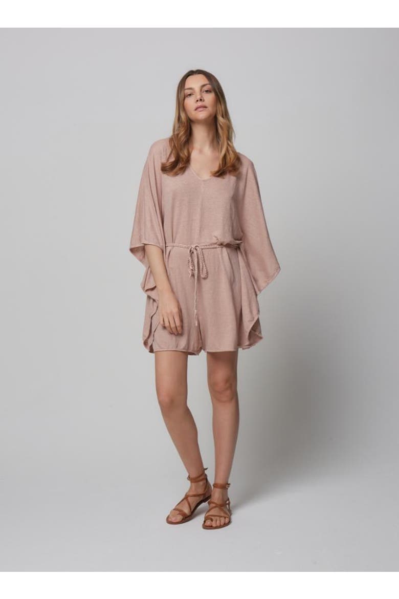 Linen Stretch Hand Dye Jumper, Main, color, ROSE THE