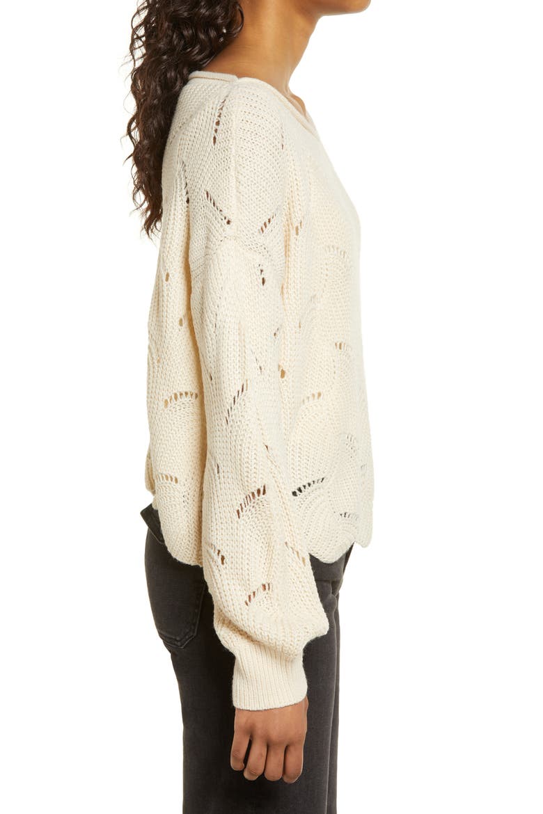 Moonglow Loose Knit Sweater, Alternate, color, BEIGE