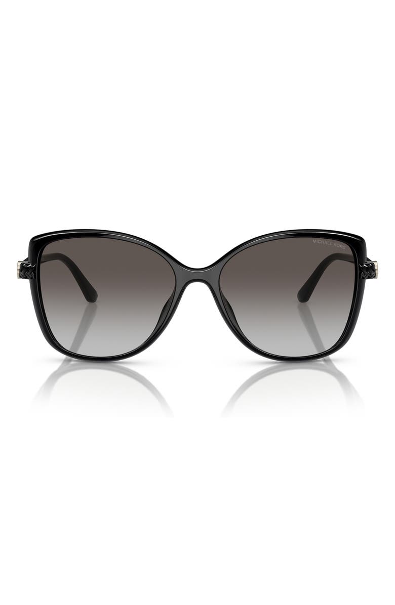Michael Kors 55mm Gradient Butterfly Sunglasses, Main, color, Black