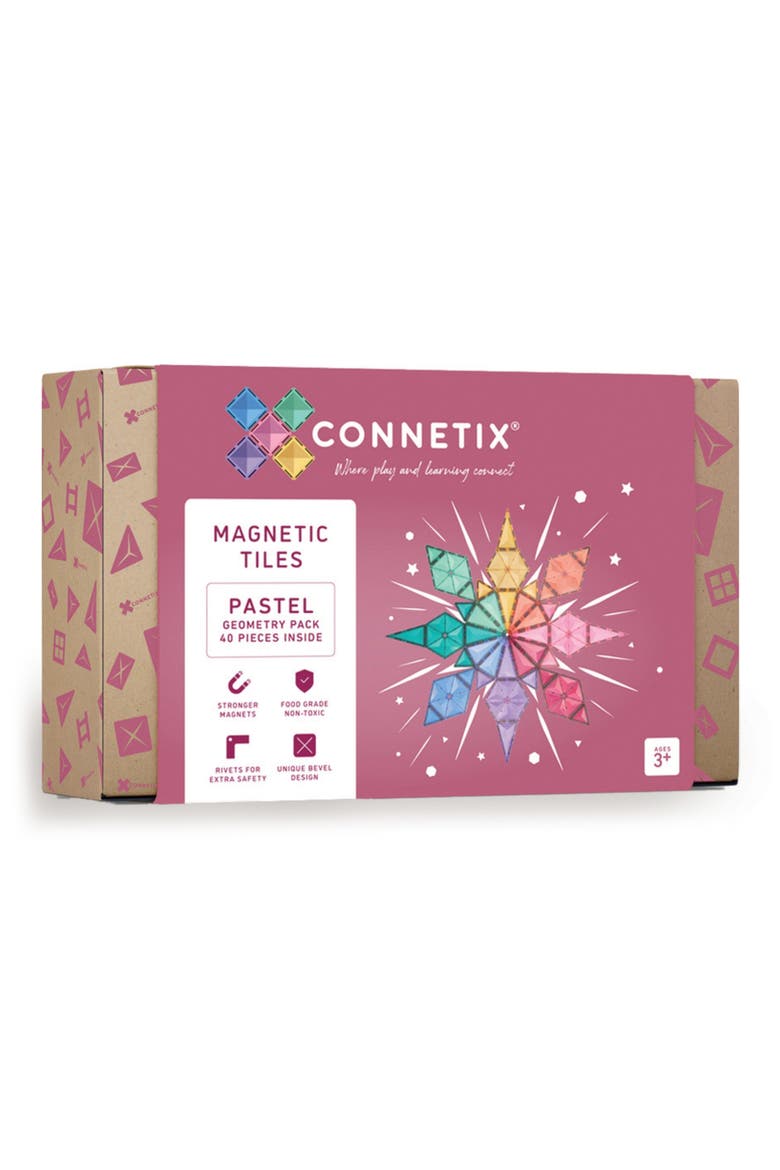 Kids' Pastel Magnetic Tiles 40-Piece Geometry Pack, Main, color, PASTEL