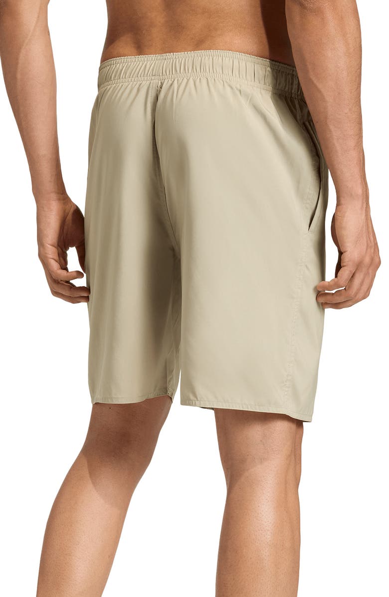 adidas Essentials Swim Trunks, Alternate, color, Wonder Cargo/ White