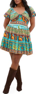 City Chic Amaria Print Flare Dress