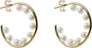 Argento Vivo Sterling Silver Imitation Pearl Hoop Earrings