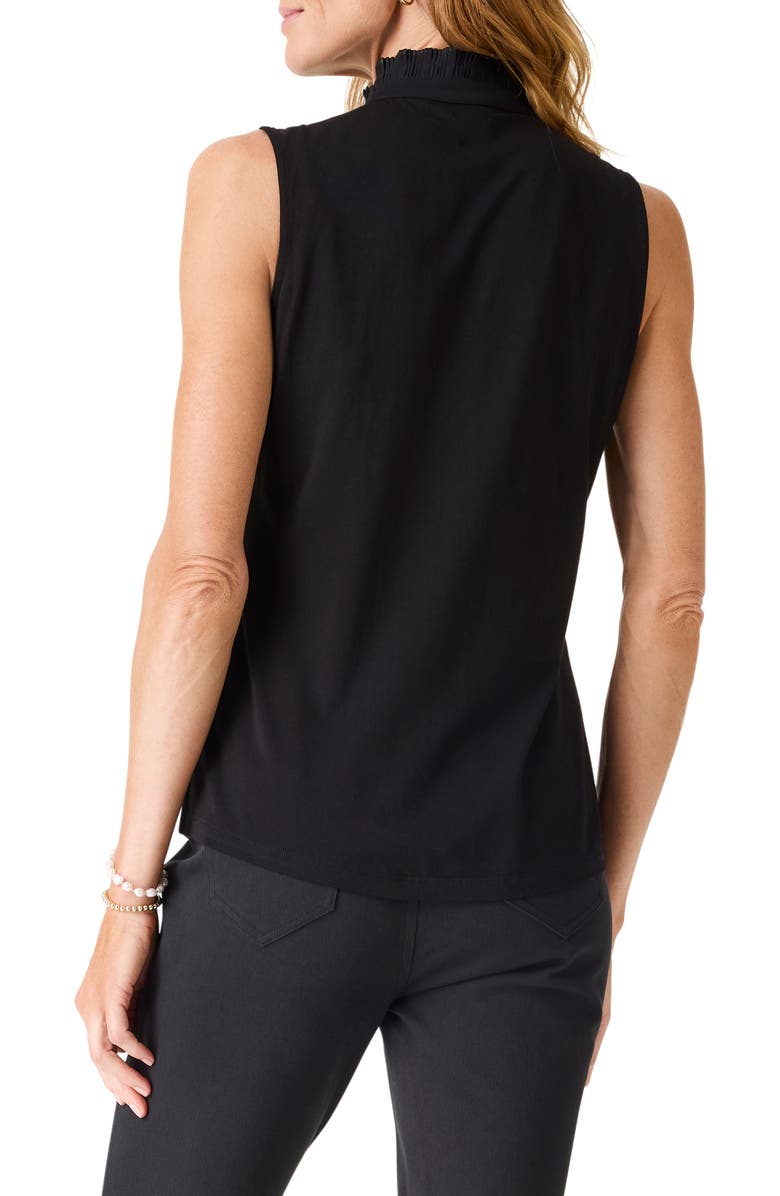 NIC+ZOE Mixed Media Pleat Neck Sleeveless Top, Alternate, color,