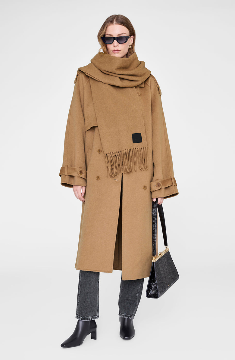ANINE BING Augustina Scarf, Main, color, Camel
