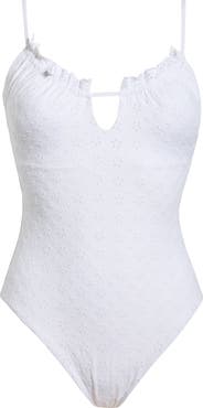 Polo Ralph Lauren Eyelet Keyhole One-Piece Swimsuit