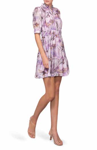 MELLODAY Printed Shirred Dress