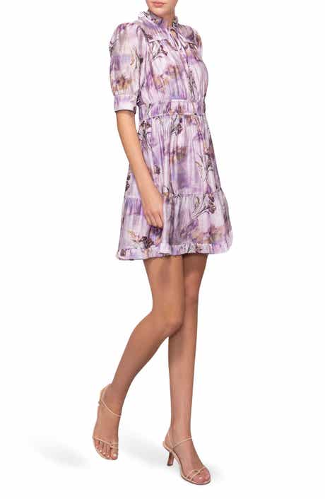 MELLODAY Printed Shirred Dress