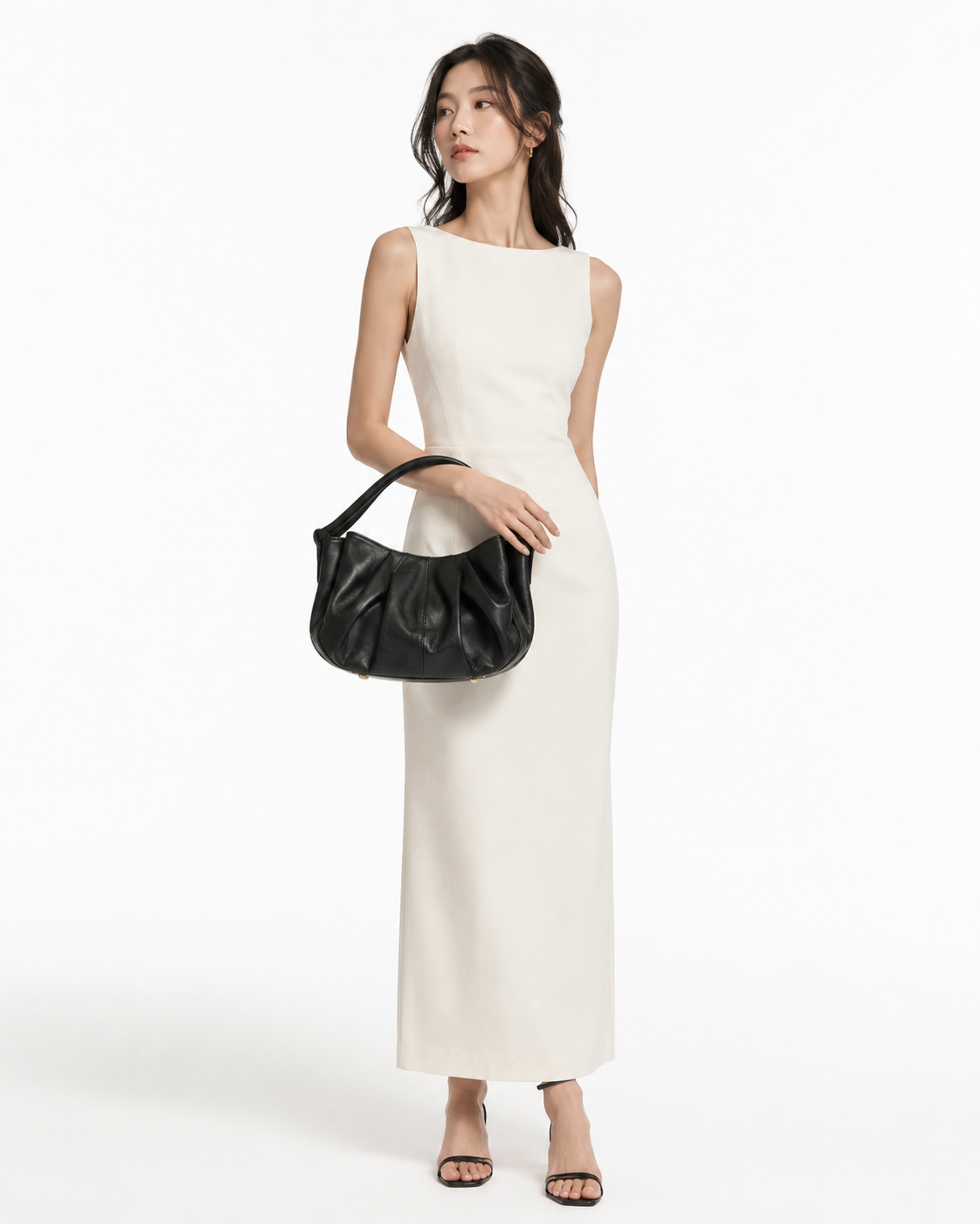 Liora Sculptural Leather Shoulder Bag, Alternate, color, Black
