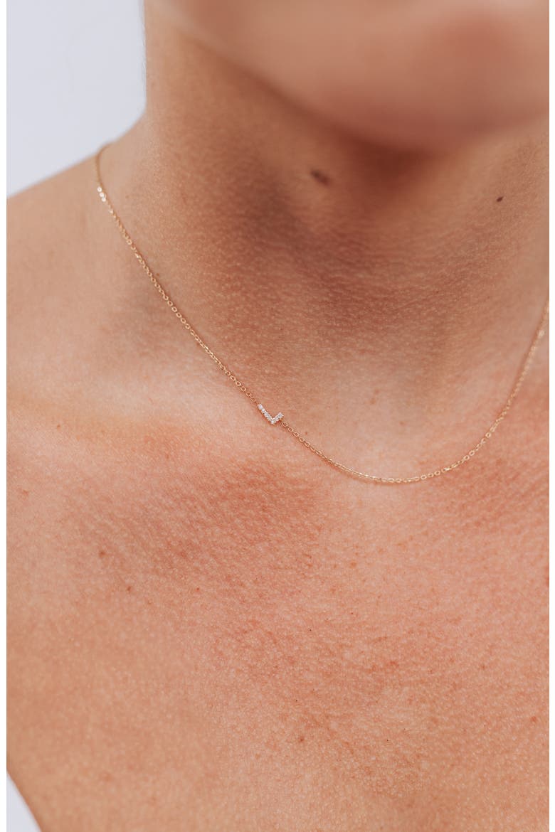 Love Letter Pavé Diamond Initial Pendant Necklace, Alternate, color, GOLD-L