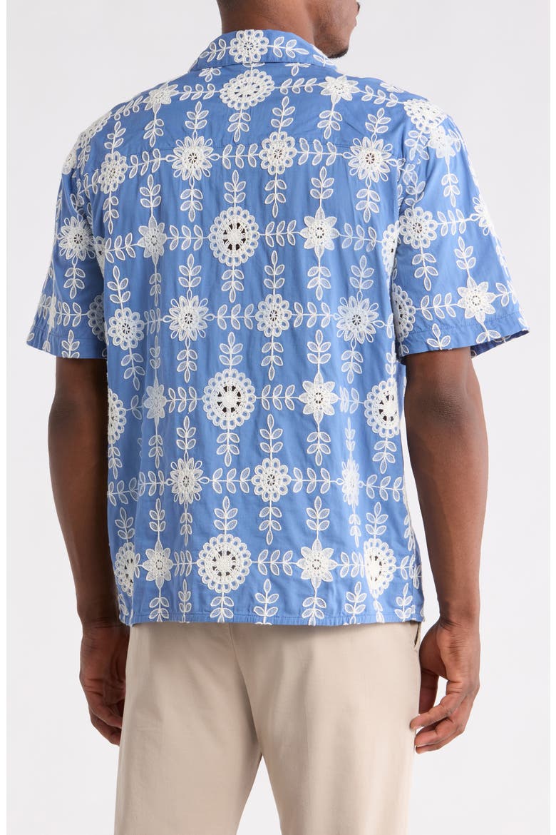 Didcot Corded Lace Camp Shirt, Alternate, color, BLUE / ECRU