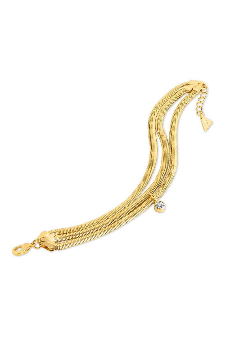 Mirela Triple Herringbone Chain Bracelet, Main, color, GOLD