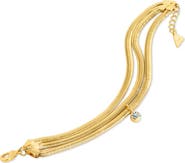 Sterling Forever Mirela Triple Herringbone Chain Bracelet