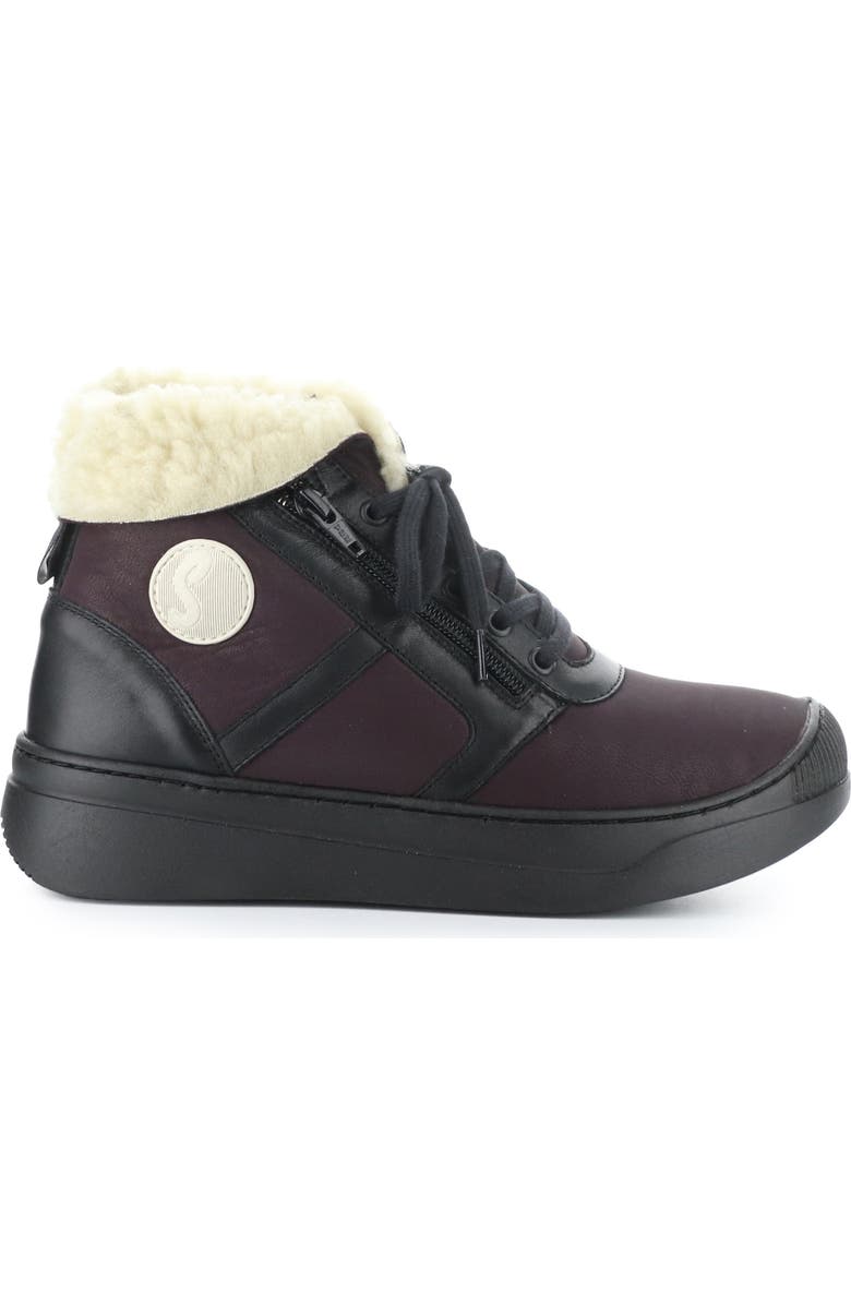 Softinos by Fly London Alio Faux Shearling Bootie, Alternate, color, Bordeaux Smooth Leather