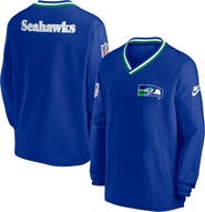 Nike Men's Nike  Royal Seattle Seahawks Throwback V-Neck Pullover Windbreaker