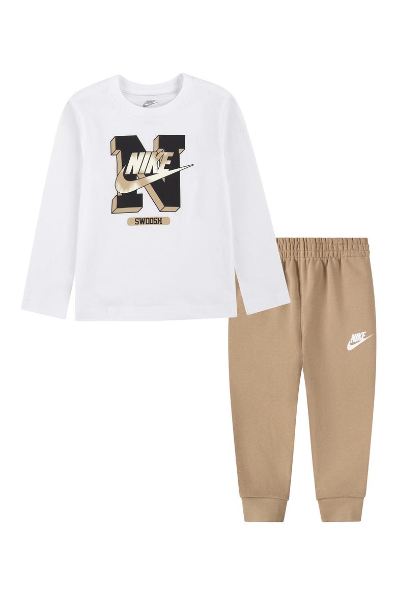 Kids' Sportswear Retro Fader T-Shirt & Joggers Set, Main, color, HEMP