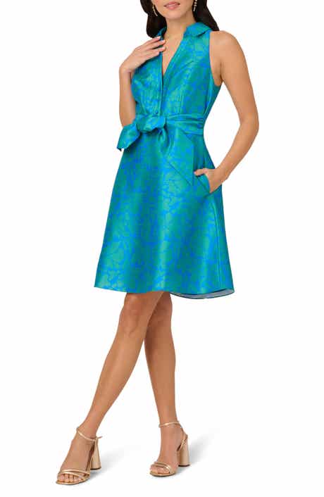 Adrianna Papell Floral Sleeveless Jacquard Fit & Flare Dress