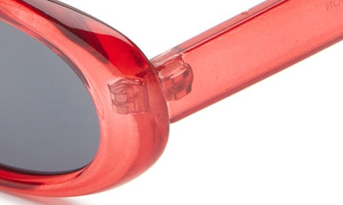 Bp. Narrow Oval Sunglasses In Clear Red