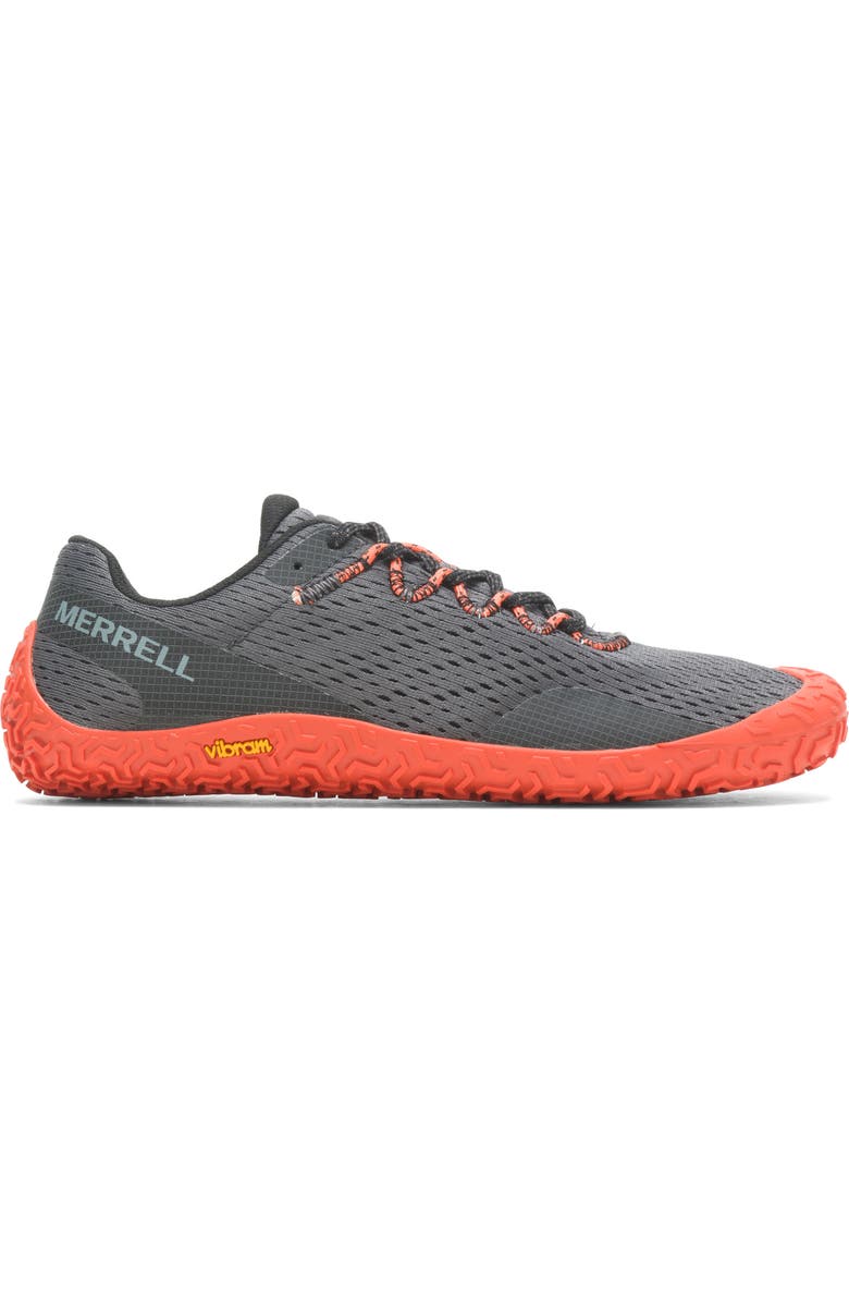 Merrell Vapor Glove 6 Trail Running Shoe, Alternate, color, Granite/ Tangerine