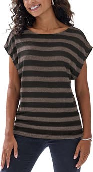 LASCANA Striped Metallic Top
