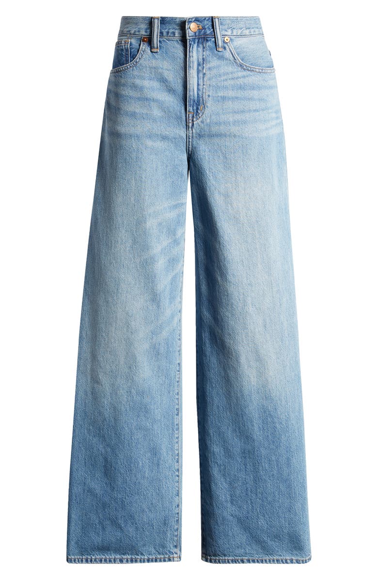 Madewell Super Wide Leg Jeans, Alternate, color, Lelani Wash