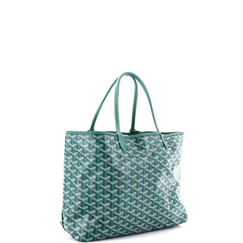 Pre-owned Goyard  Goyard Saint Louis Tote Coated Canvas Xxl In Green