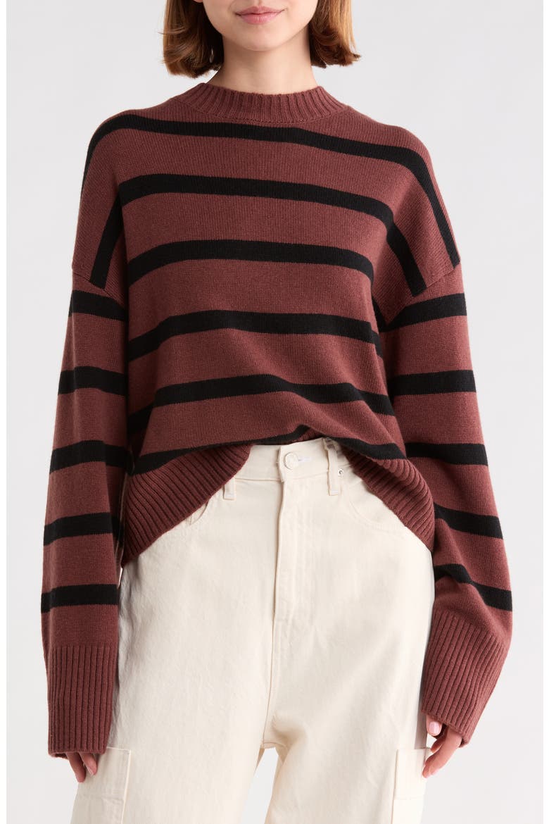 Zofia Striped Crewneck Sweater, Main, color, FRENCH PRESS MULTI