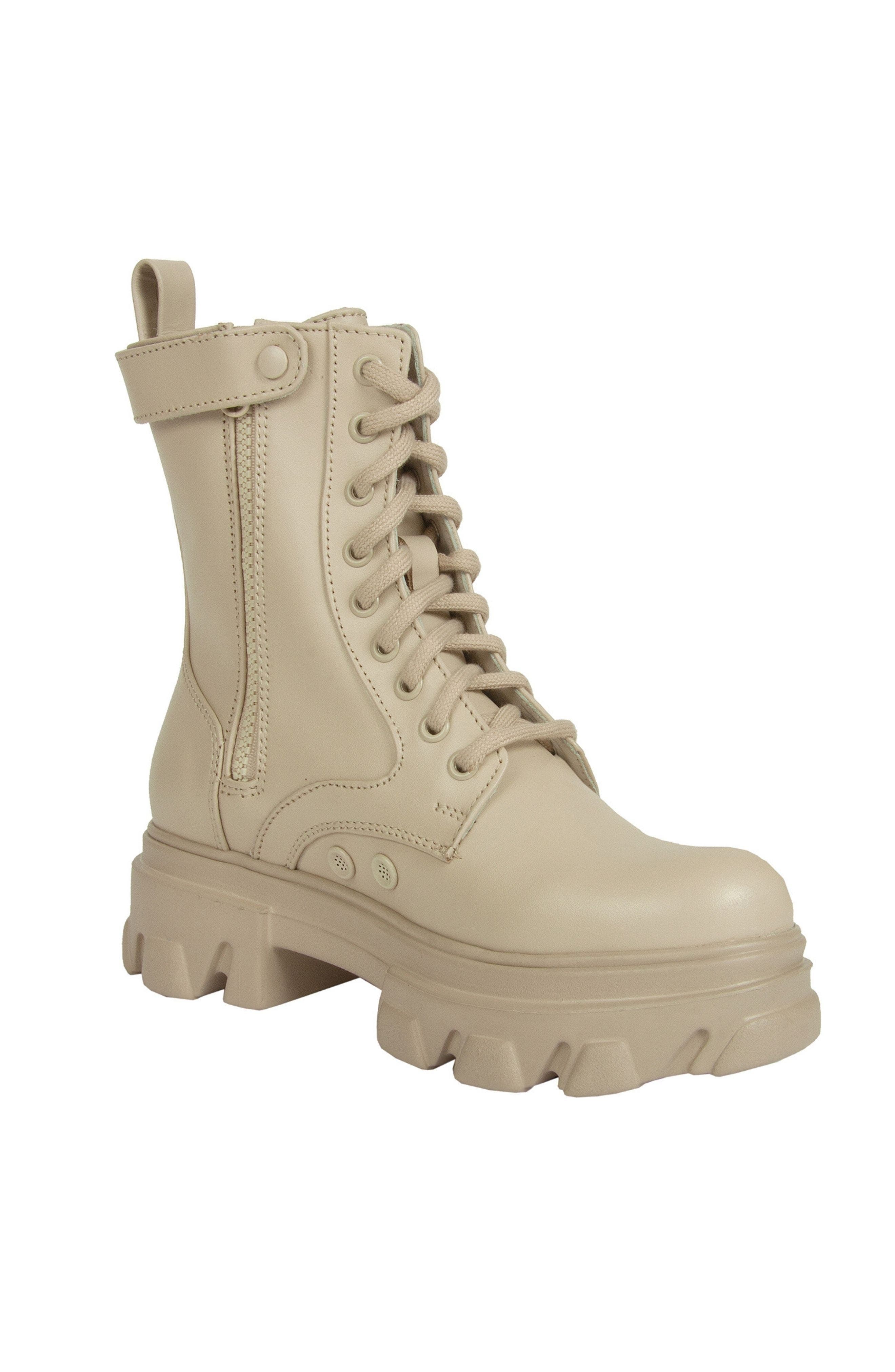 URBNKICKS Leather Sand Boot in Tan Beige 