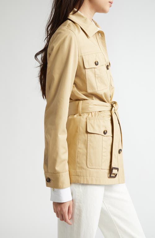 Nili Lotan Mila Compact Cotton Belted Safari Jacket In Desert Khaki
