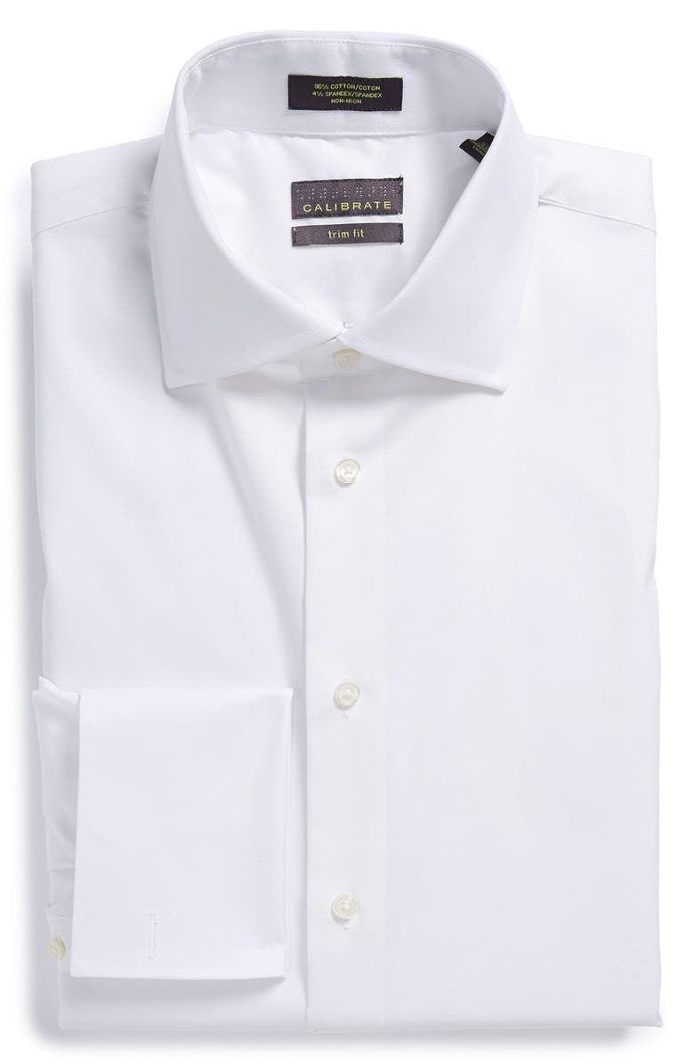 Calibrate Trim Fit Non-Iron French Cuff Dress Shirt, Main, color,