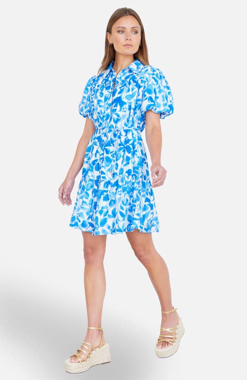 Yumi Floral Print Relaxed Shirt Dress in Blue at Nordstrom, Size 4