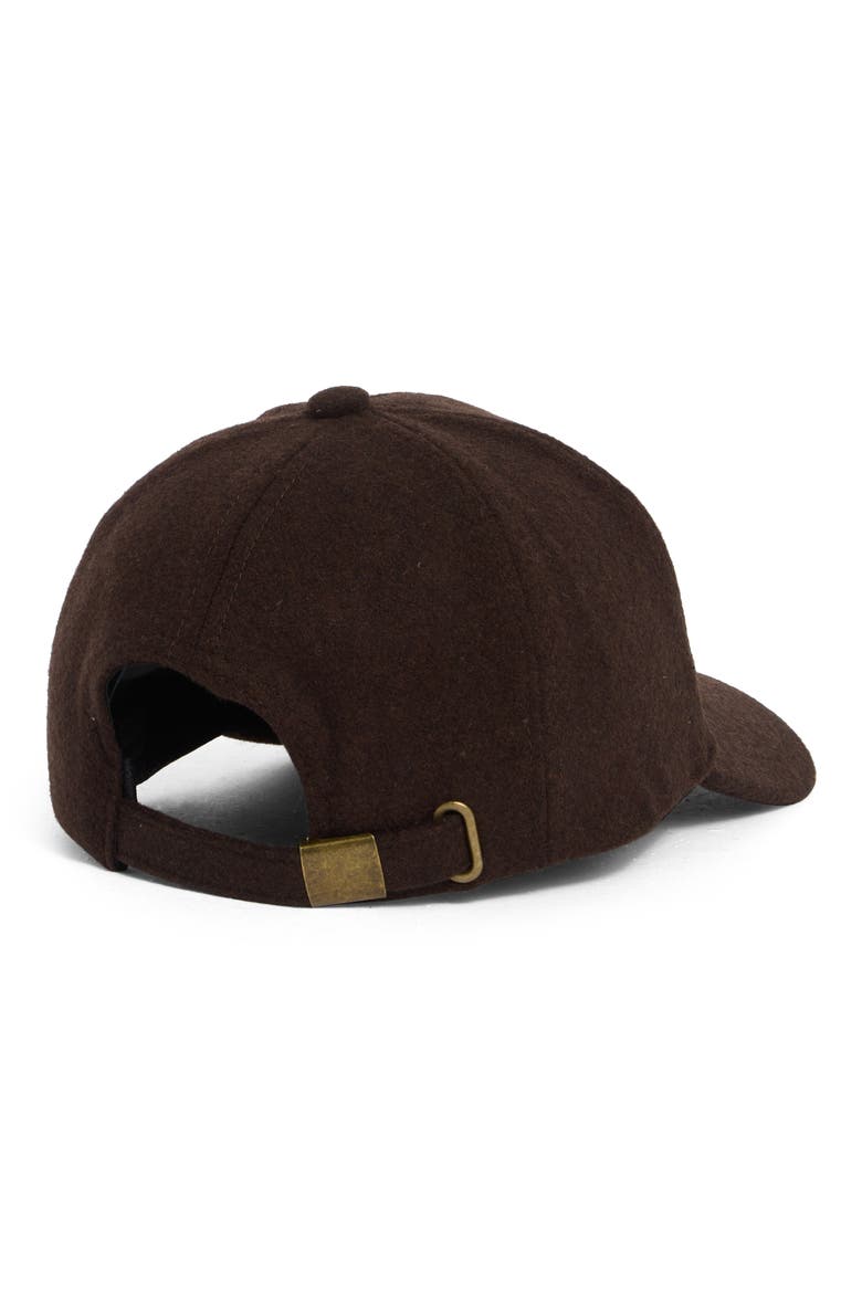 Textured Wool Baseball Cap, Alternate, color, BROWN