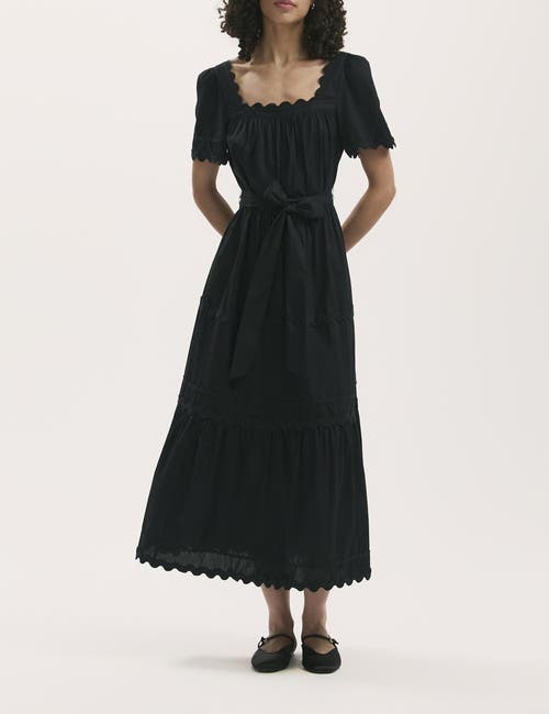 Finery London Corina Cotton Midi Tiered Dress In Animal Print