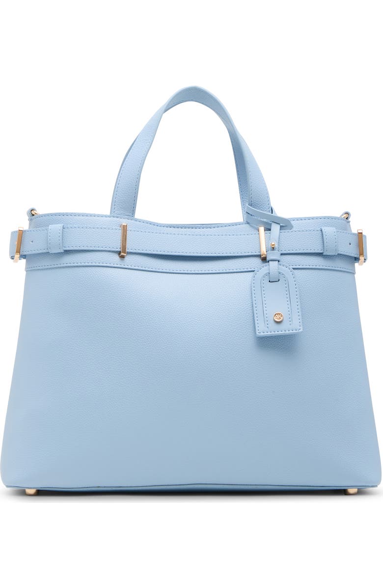 Anne Klein Belted Satchel, Main, color, Light Blue