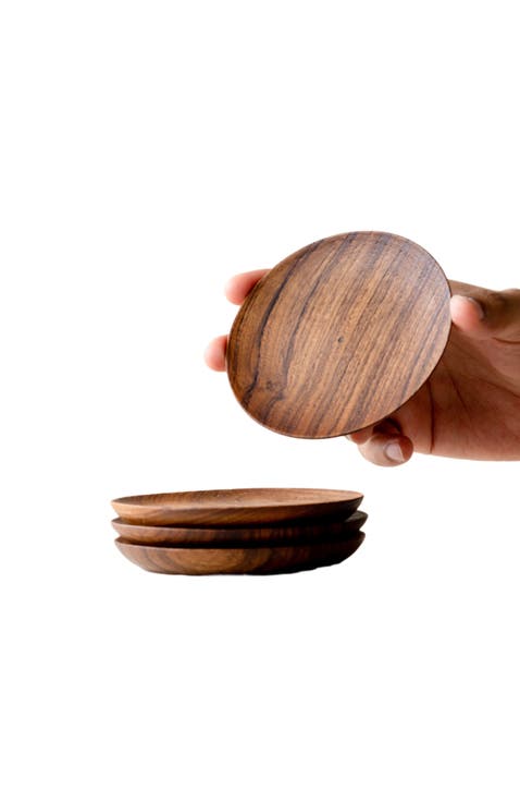 Teak Coasters Set of 4