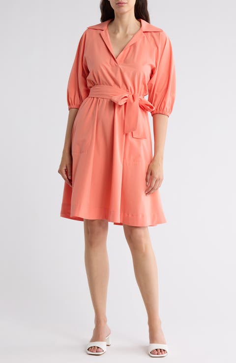 Puff Sleeve A-Line Shirtdress