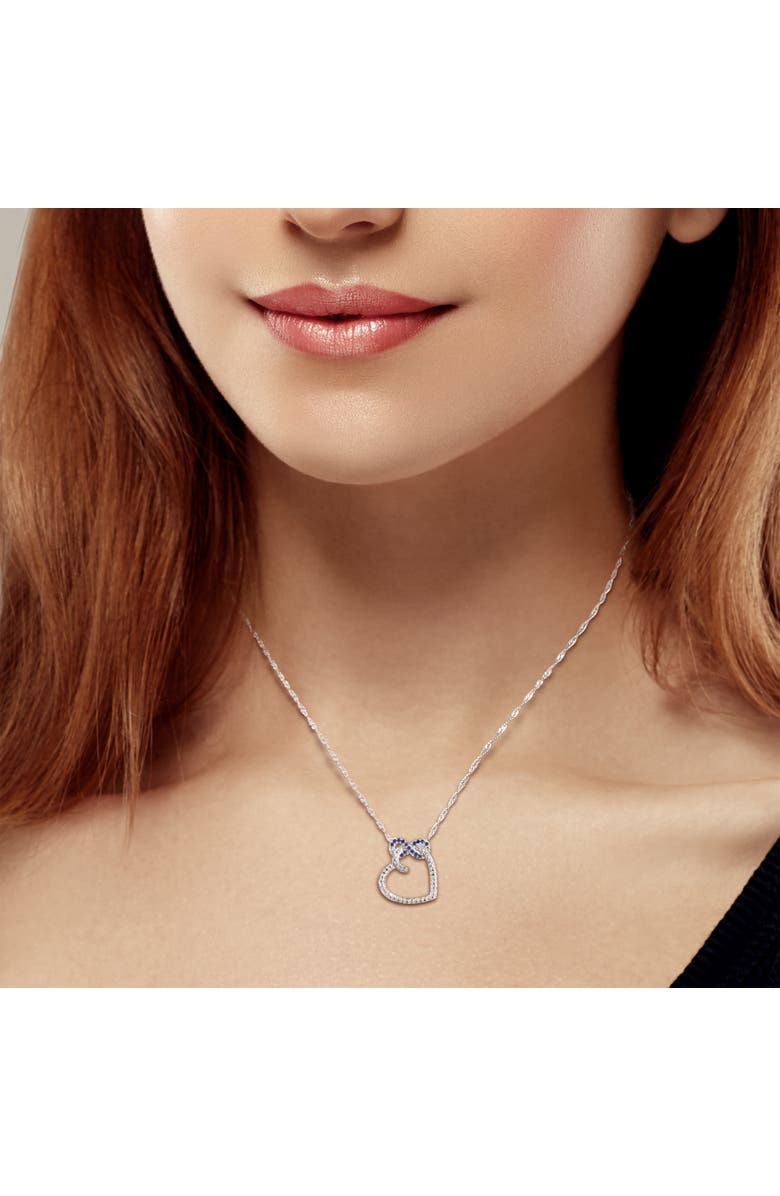 Julianna B. Gemstone Infinity Heart Necklace 10K, Alternate, color, Sapphire