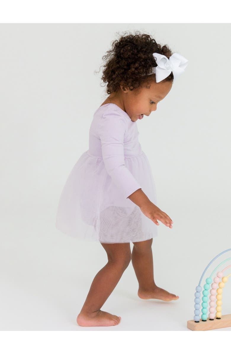 RuffleButts Baby Girls Long Sleeve Tulle Skirted Romper, Alternate, color, 