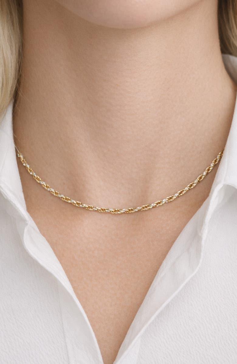 Argento Vivo Sterling Silver Rope Chain Necklace, Alternate, color, Gold