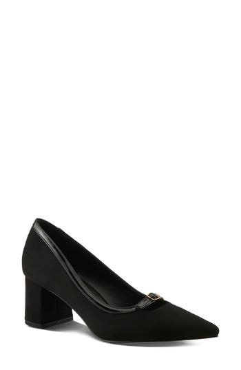 Patrizia By Spring Step Erone Pointed Toe Pump In Black Faux Suede