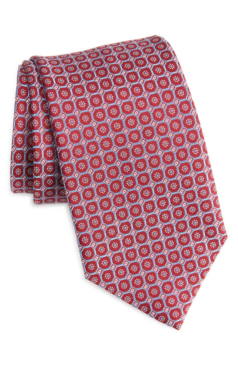 David Donahue Neat Silk Tie, Main, color,