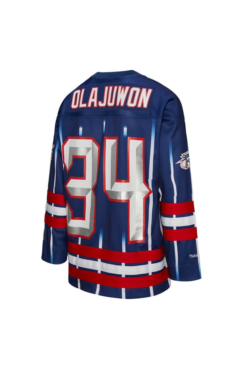 Mitchell & Ness Unisex Mitchell & Ness Hakeem Olajuwon Navy Houston Rockets Maxxed Out Fashion Hockey Jersey, Alternate, color, Navy