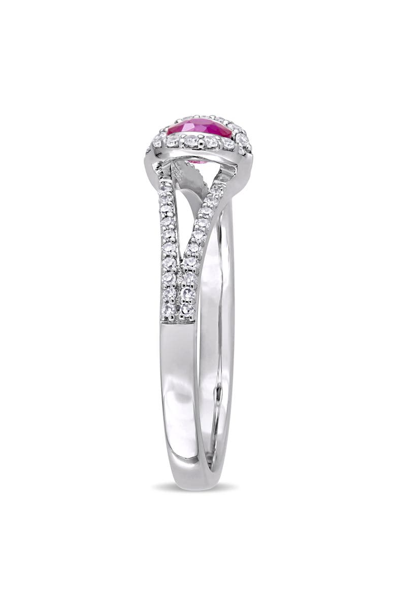 Julianna B. Ruby & Diamond Halo Engagement Ring 14k, Alternate, color, Ruby