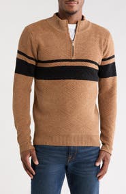 T.R. PREMIUM Mock Neck Quarter Zip Sweater